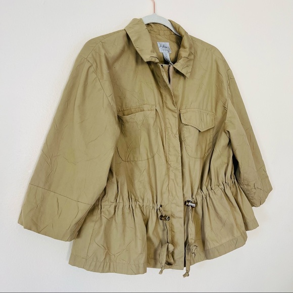 Irina Shabayeva for INC Drawstring Waist Tan lightweight Jacket - Picture 7 of 8